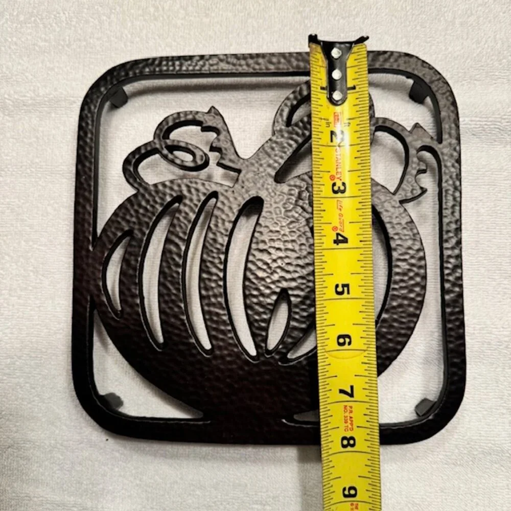 Crate & Barrel Hammered Metal Pumpkin Trivet 8